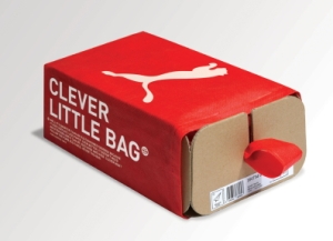 PUMA unveils new shoe packaging concept -- The Clever Little Bag -- to reduce environmental waste. (PRNewsFoto/PUMA)